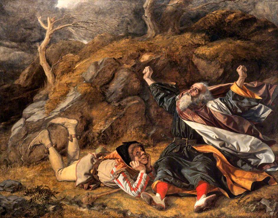 El rey Lear con el bufón bajo la tormenta